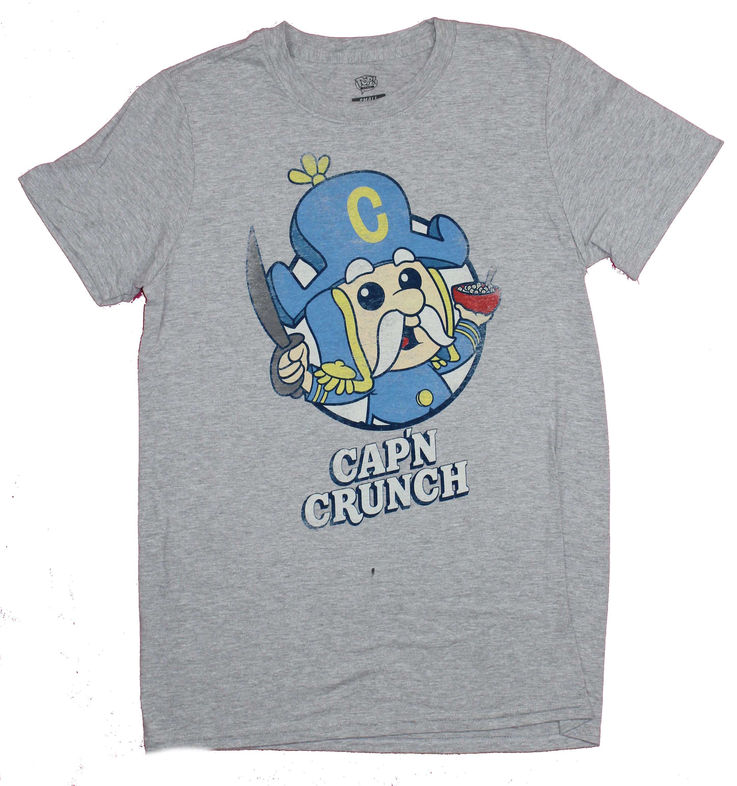 Captain Crunch Mens T-Shirt- Funko Pop Style Captain Logo Artwork (Small)